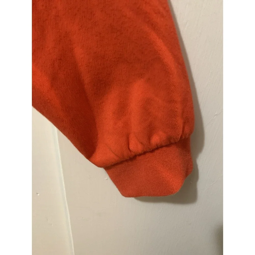 Nike Mens Orange Houndstooth Quarter Zip Pullover Sweatshirt Swoosh Logo Medium